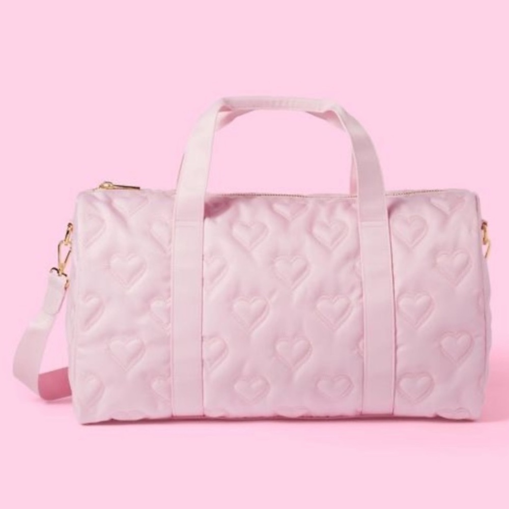 NWT, Stoney Clover x Target pink embroidered duffel bag.  Rare, sold out style